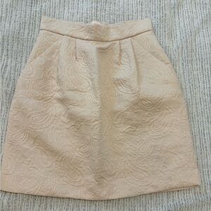 H&M Elegant Pale Pink/Cream Textured Skirt, Size 2